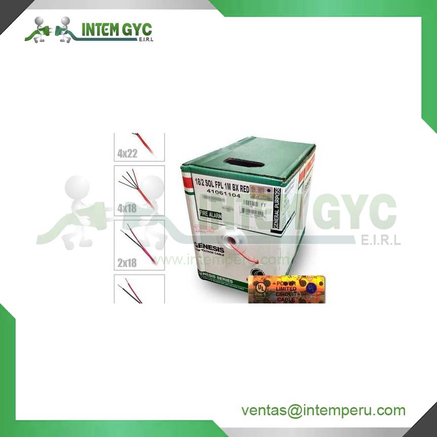 CABLE PARA ALARMA CONTRA INCENDIO FPL 2X18